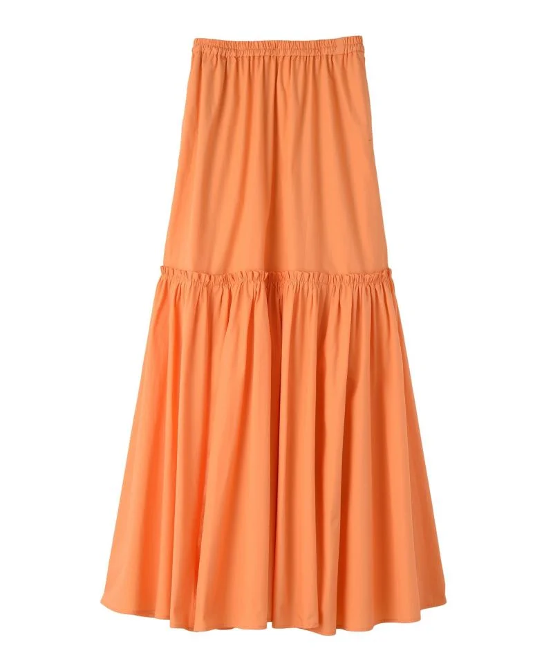 2022年春トレンドカラー、オレンジ。AKTEのロングスカート