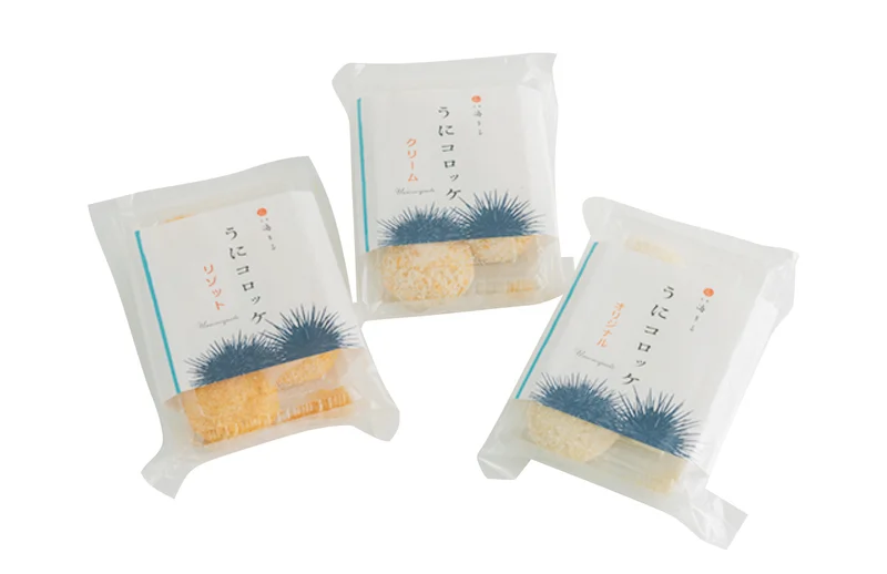 熊本県のおすすめお取り寄せグルメ「天草海食まるけん」のうにコロッケ、パッケージ