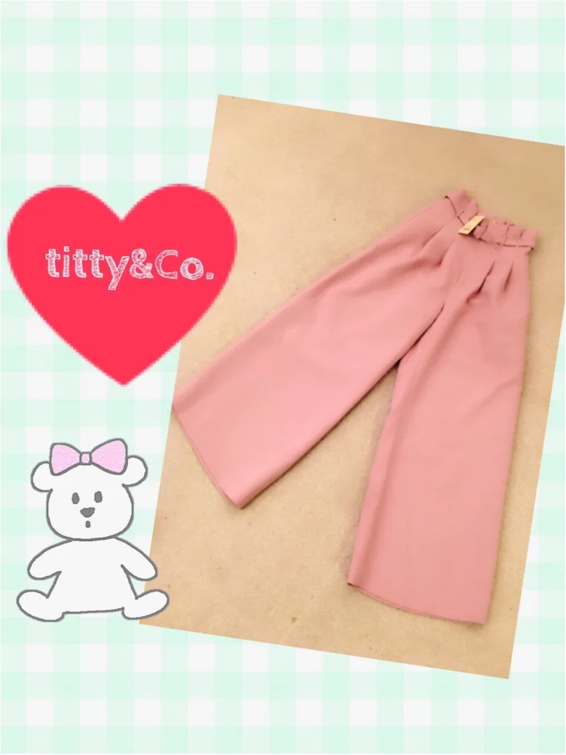 ♡ベビーピンクが可愛すぎる◡̈ハイウエストパンツで脚長効果【titty&Co.】♡モアハピ◡̈のぞみ♡
