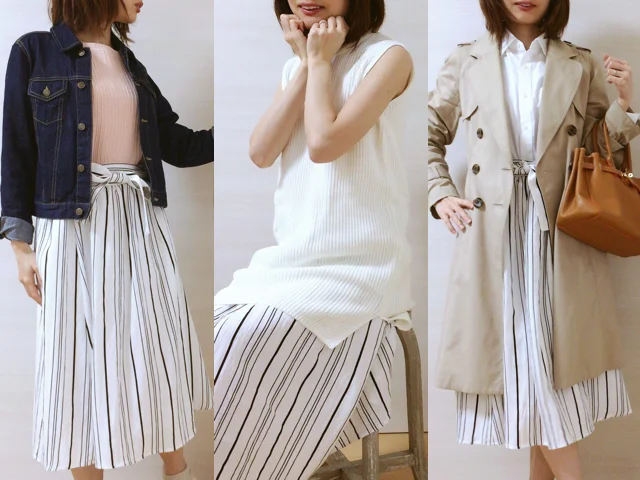 佐藤ありさコラボ服 Flowerdays 流行 ストライプ リネン風スカートは着回しも着心地も楽チン Moreインフルエンサーズブログ More