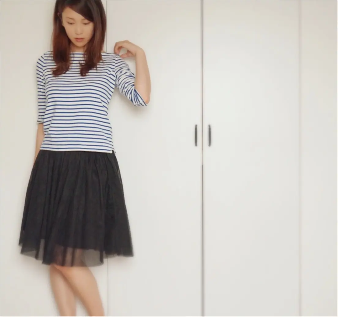 【Q♡code】私はこう着る!夏の黒は《マリン×チュール》で爽やかに❤️_2