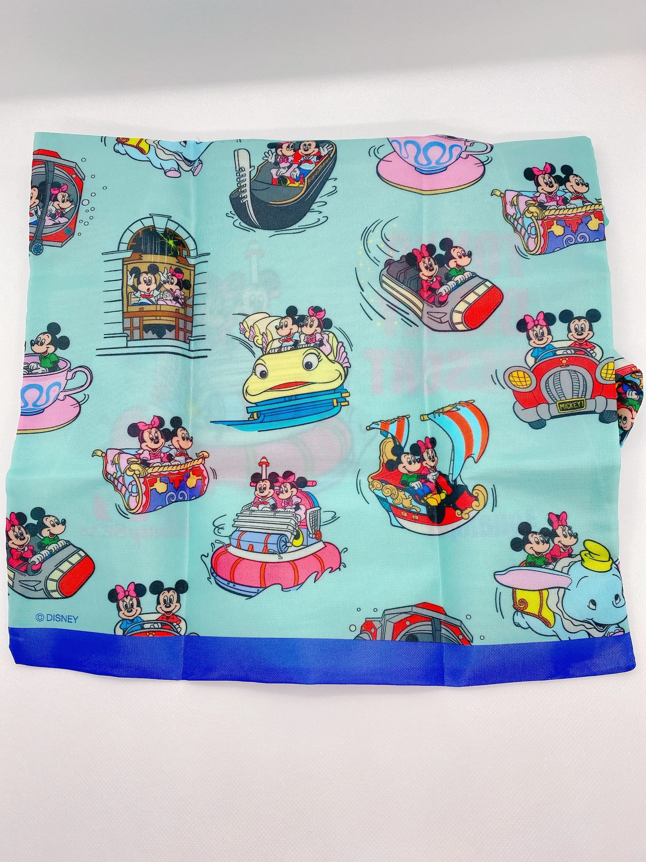 ディズニー カプセルトイ エコバッグ 裏面 水色