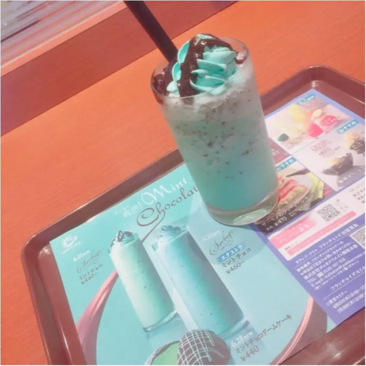 夏に甘くてクールな飲み物《ソルベージュ ミントチョコ》6/21新発売!❁こちらのカフェで飲みました♥︎_2