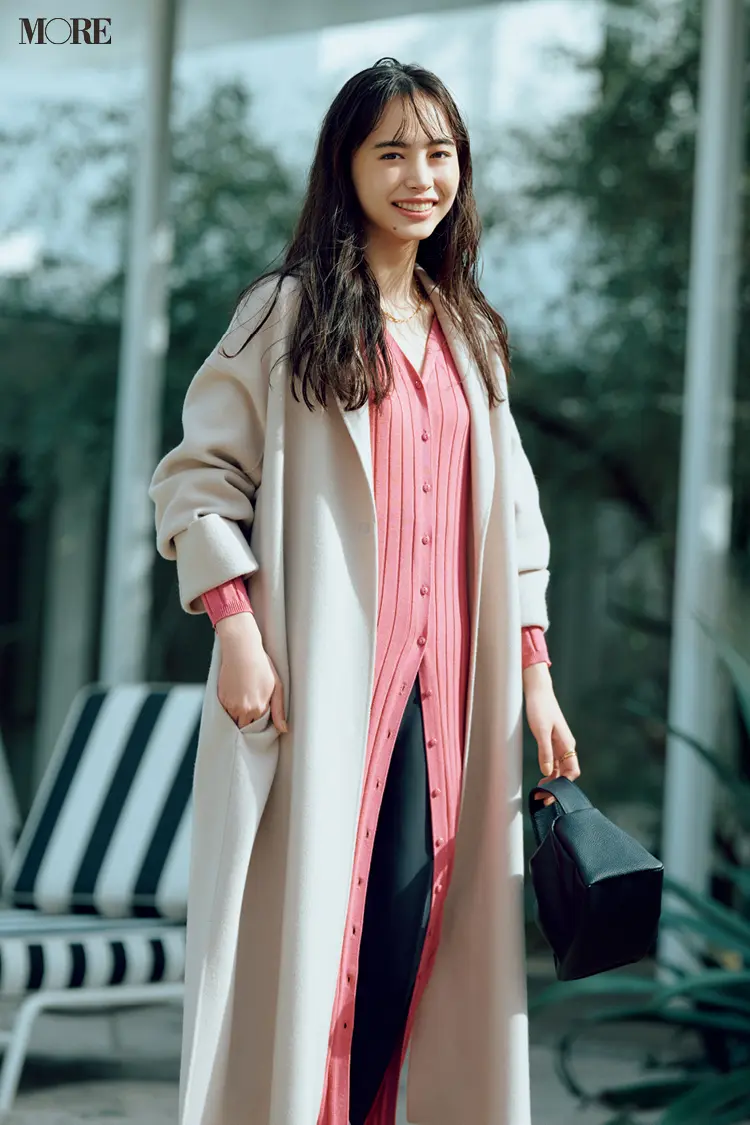 今日のコーデ 井桁弘恵 クリスマスデートはピンクのロングカーディガンできゅんとさせて ファッション コーディネート 代 Daily More