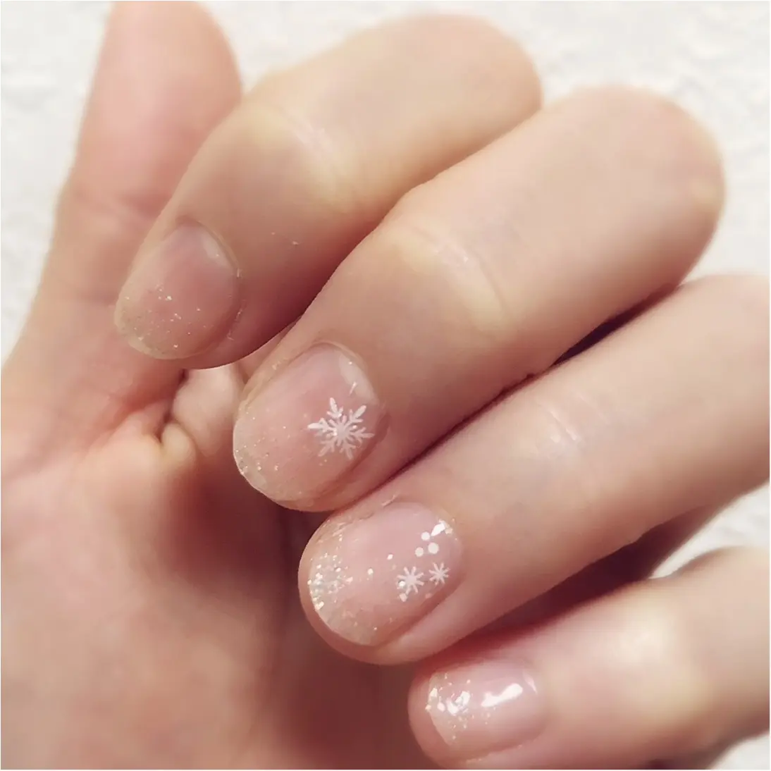 *100均アイテムで簡単♡初雪ネイル*_1