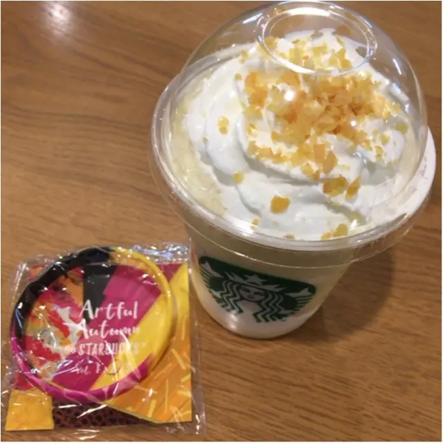 スタバ新作♡スイートポテトフラペチーノをさっそくいただきました_1