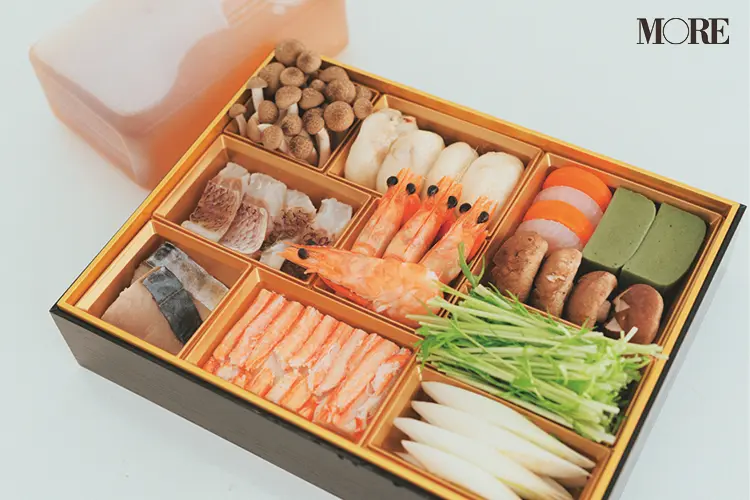 福井県のおすすめお取り寄せグルメ「開花亭」の海鮮鍋、材料。