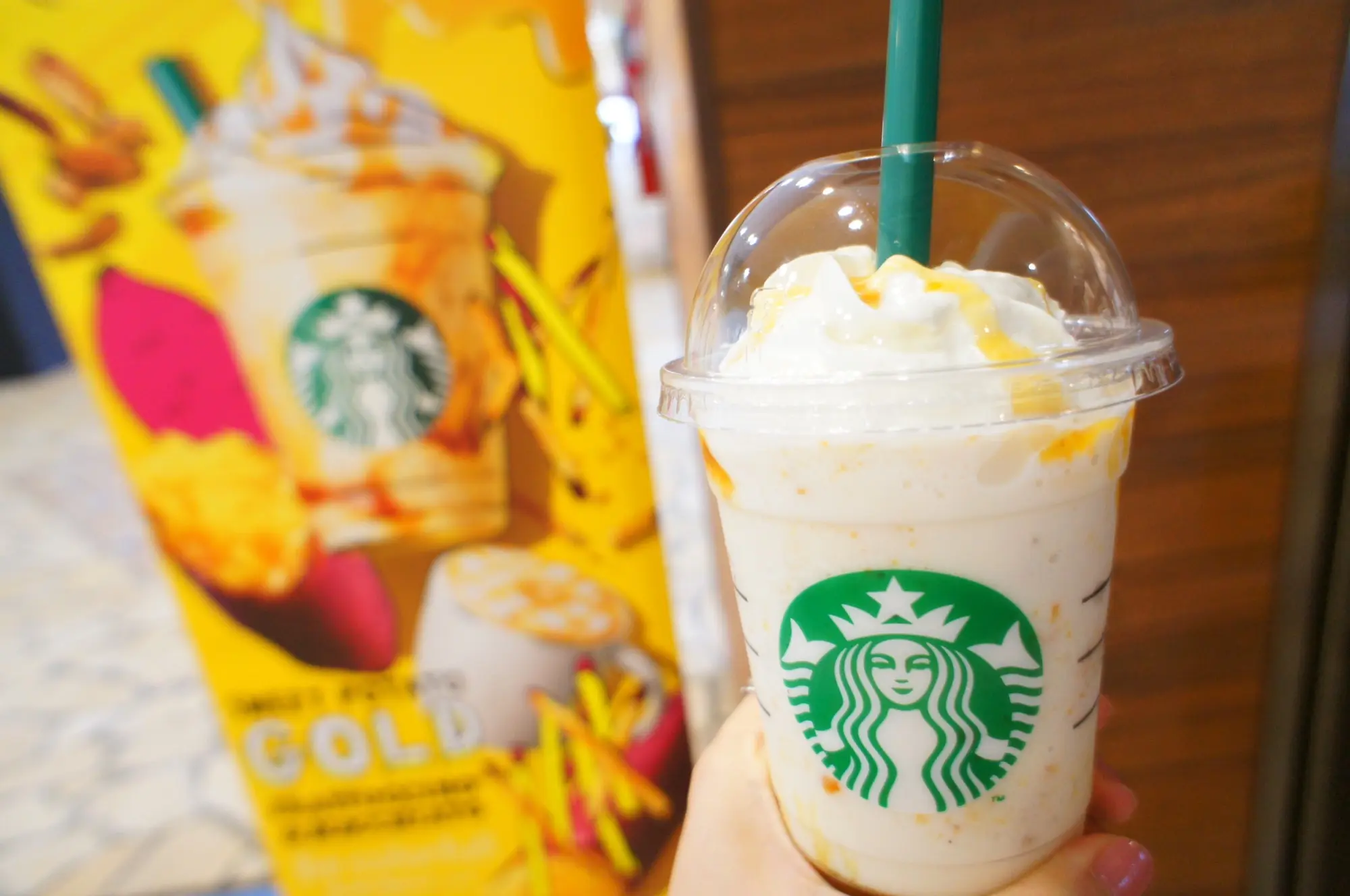 《本日9/20発売❤️》ほくほくのお芋感!【スタバ】スイート ポテト ゴールド フラペチーノ☻_3