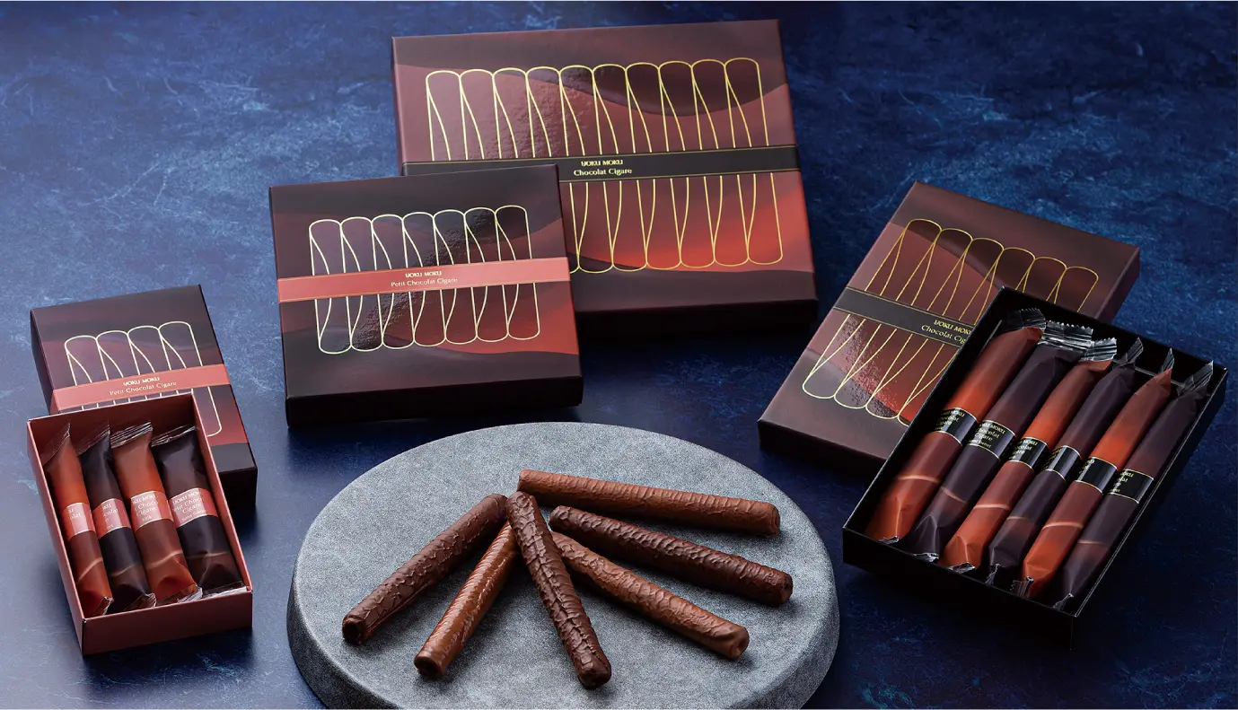 『ヨックモック』の「ショコラシガール」実物とパッケージ