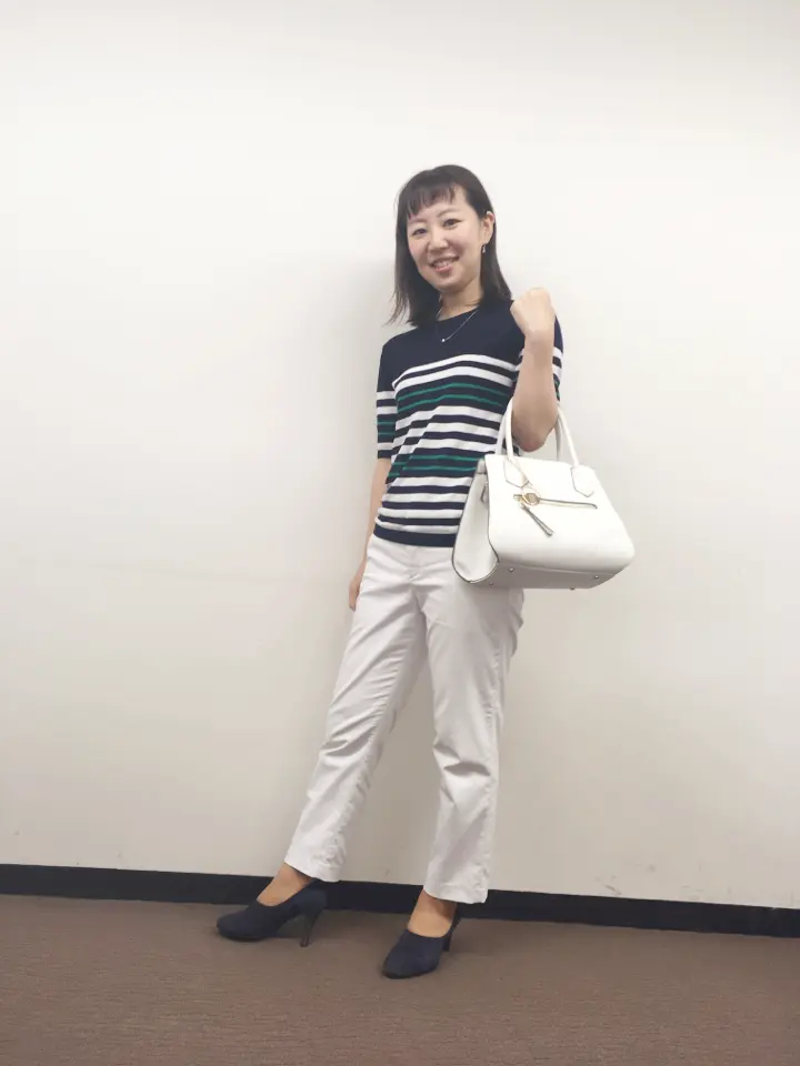 【着痩せ◎】会社の日もオフの日も大人かわいい半袖ボーダーを着回し♡_3