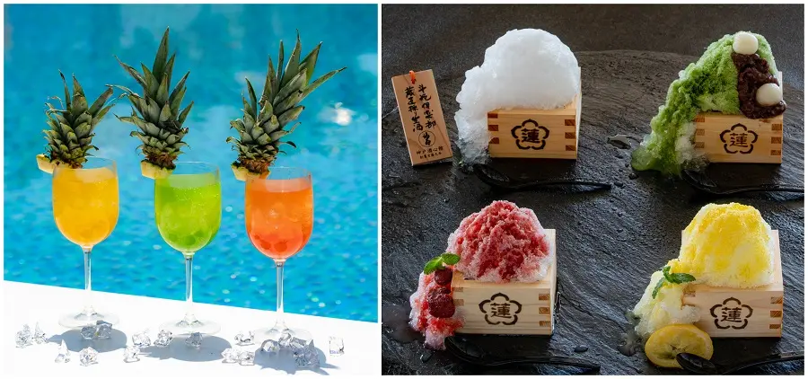 『神戸みなと温泉 蓮』プールサイドバーで提供中のカレーとふわごおり