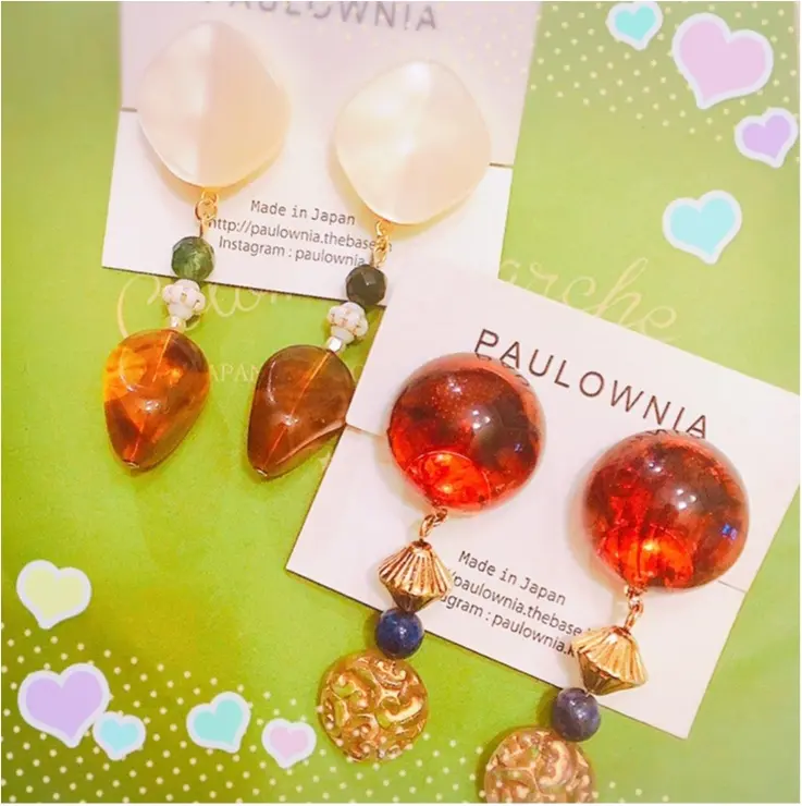 【秋アクセ】大ぶりビジューにひとめぼれ♡ハンドメイドアクセサリーのPAULOWNIAがかわいい♡_1