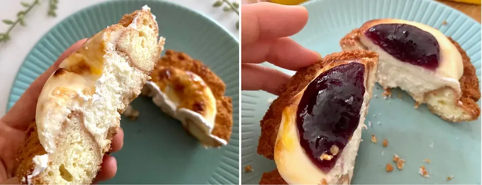 『BAKE CHEESE TART』とのコラボドーナツ「ベイク チーズタルトドーナツ」と「ベイク チーズタルトドーナツブルーベリー」