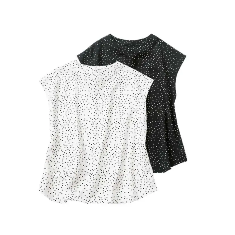 お仕事服,仕事服,通勤服,通勤カジュアル,涼しげ,ドット,水玉