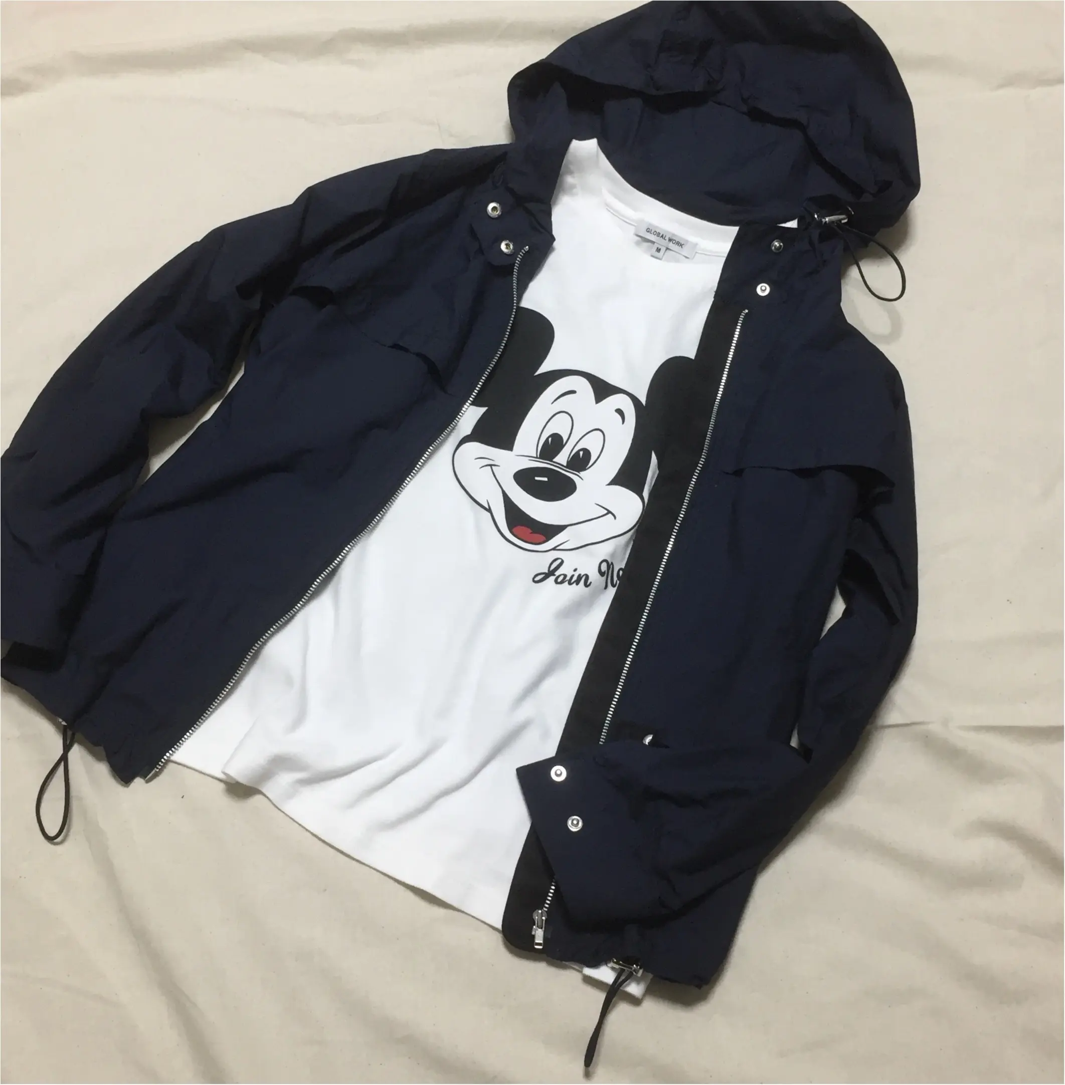 【GLOBAL WORK】念願のミッキーTシャツをGET!スポーツmixコーデ_2
