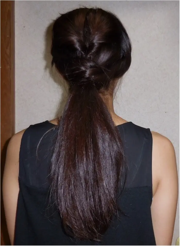 【ヘアアレンジ講座】くるりんぱ×ロープ編みで上品ヘアアレンジ☆_5