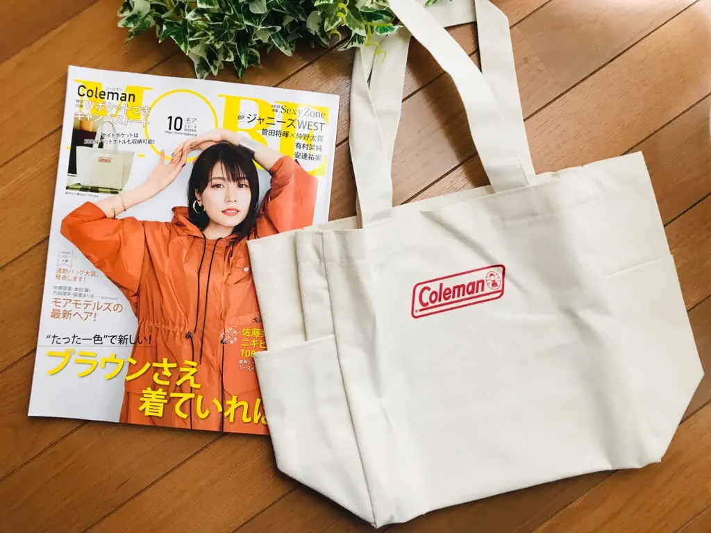 【MORE10月号】今月買うべき神付録!《Coleman》Wポケットつきキャンバストートが可愛すぎ♡_1