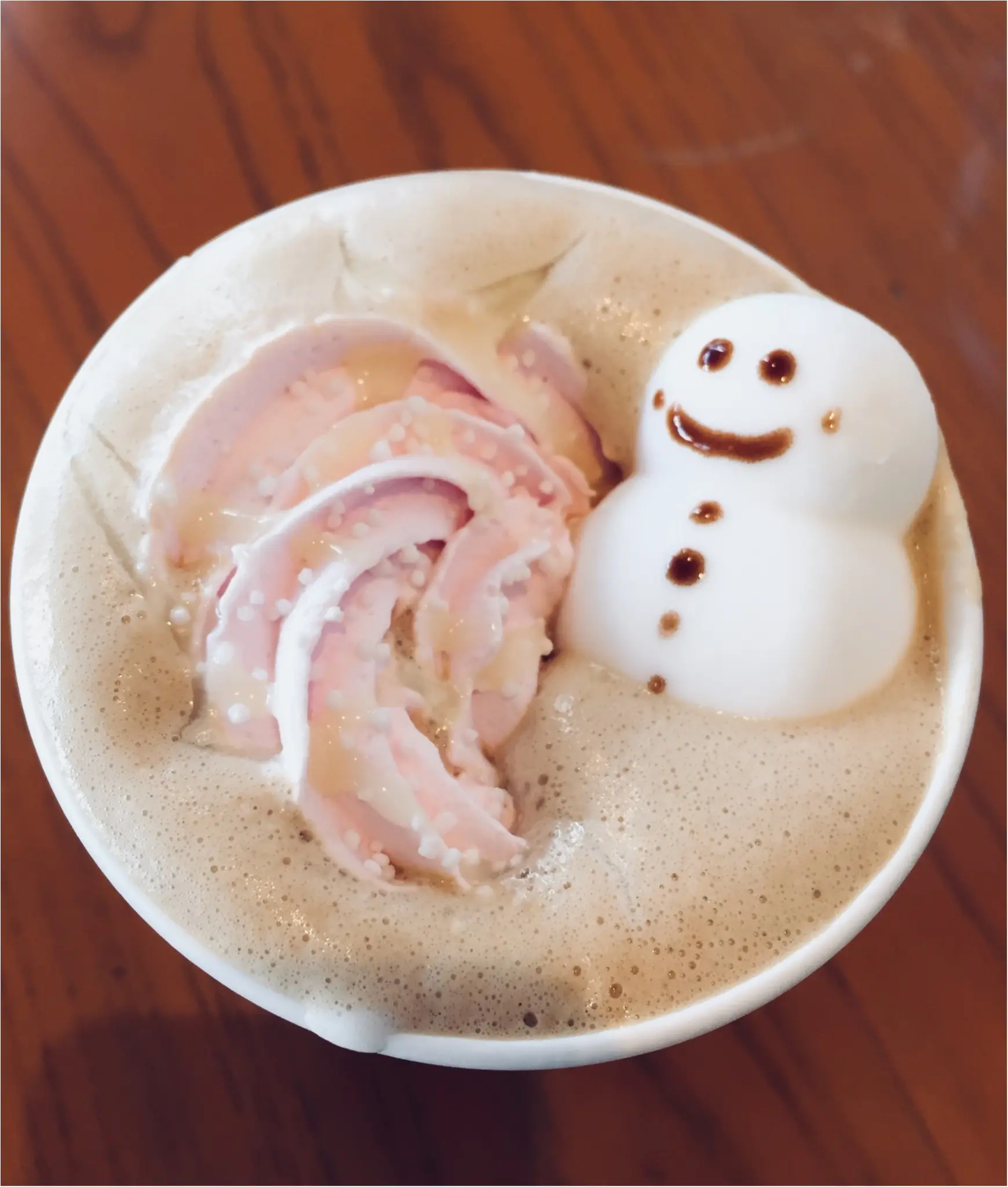 【タリーズコーヒー】都内に降り積もった雪を見ながら可愛い《スノーマンラテ》をいただいてきました❤︎_1