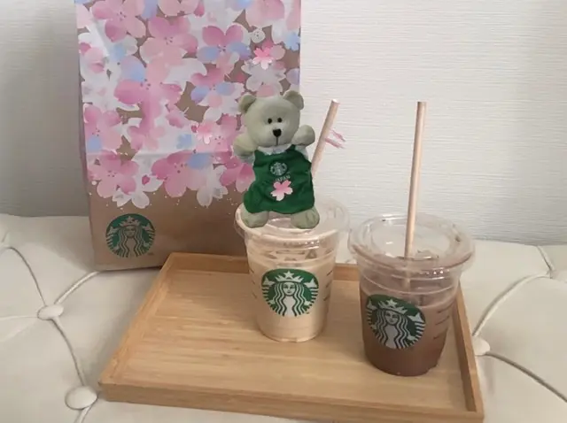 【スタバ】踊るクマに癒される♡QRコードから簡単に楽しめるARベアリスタ&満開のさくら_1