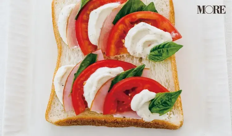 【10】チーズとトマトのカプレーゼ風の食パンアレンジ