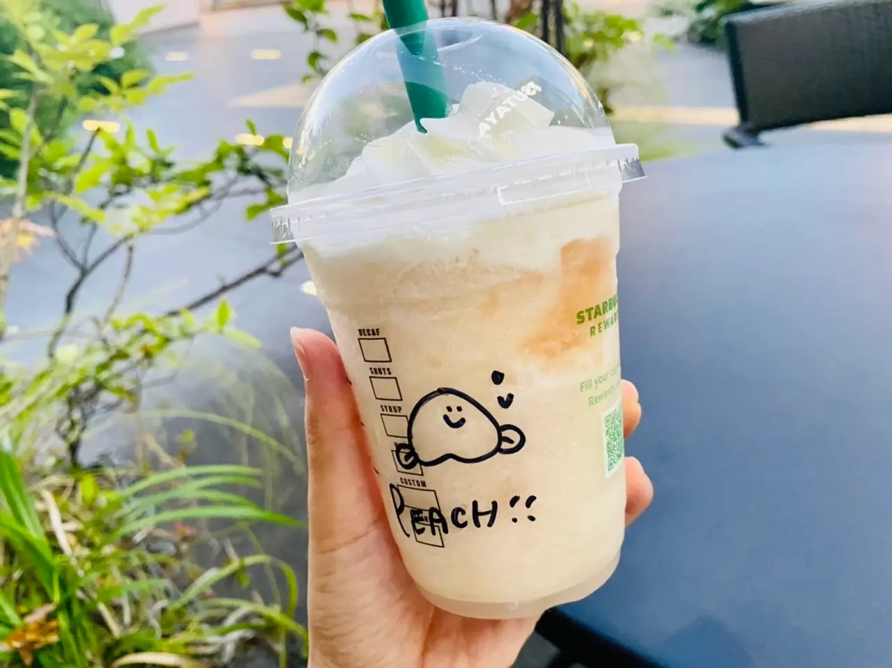 【スタバ新作】夏の定番!低カロが嬉しい!桃の果肉感が最高《GOピーチフラペチーノ》_4