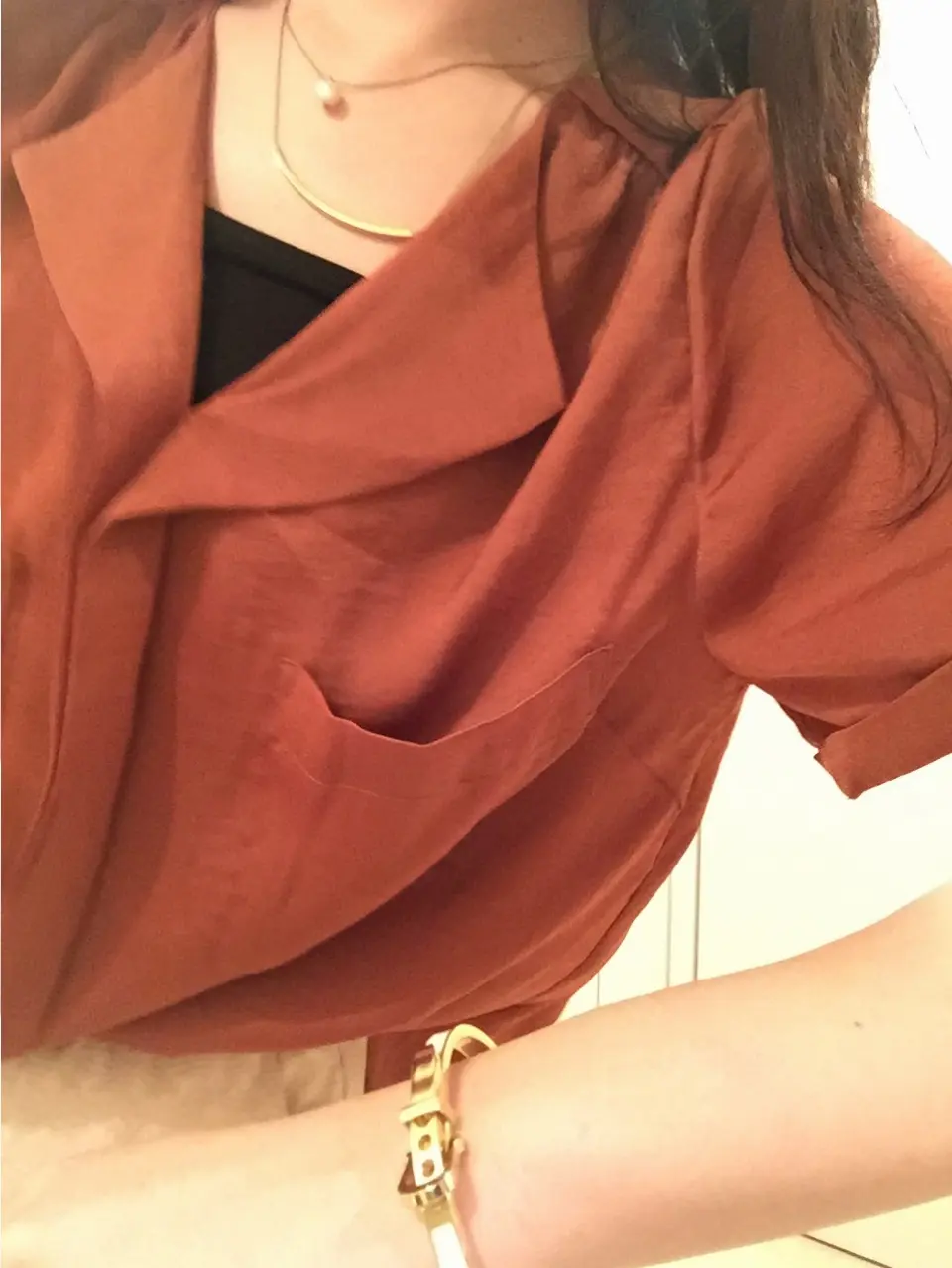 【MORE8月号人気コーデ1位】佐藤ありさちゃんの"テラコッタオレンジ"を主役にしたコーデ♡SALEで購入した『¥1,990』トップスで真似っこ♩≪samenyan≫_4