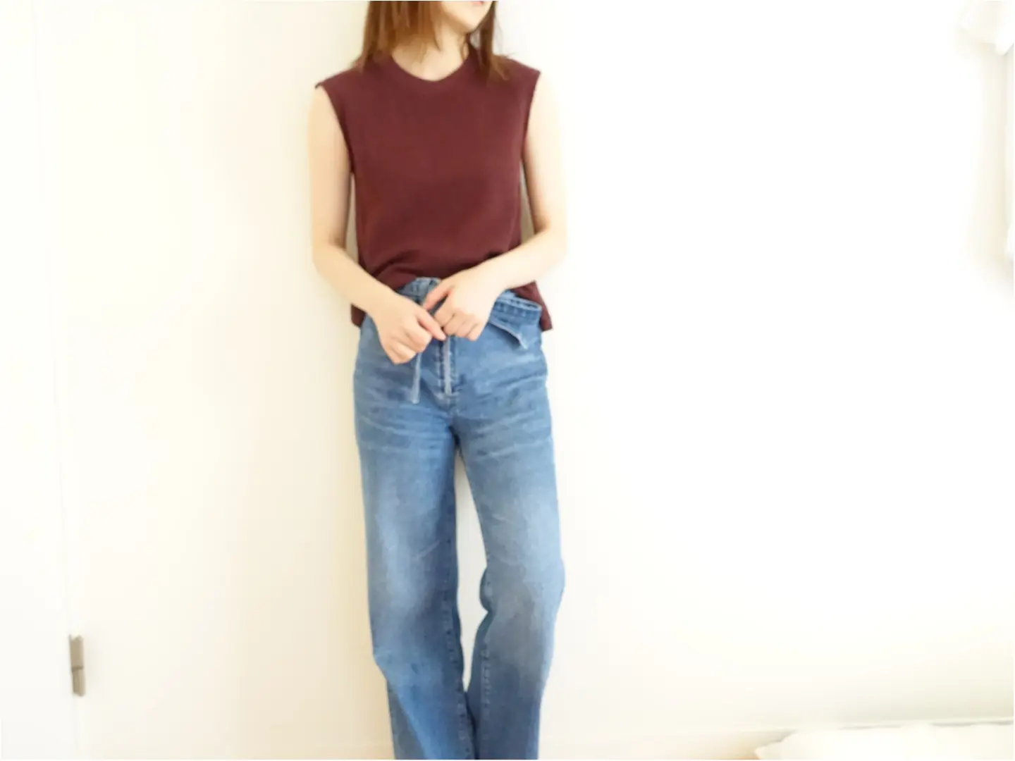 【GU】この夏大活躍している《ワッフルスリーブレスT》が破格に!生地と袖がお気に入りなんです!_3
