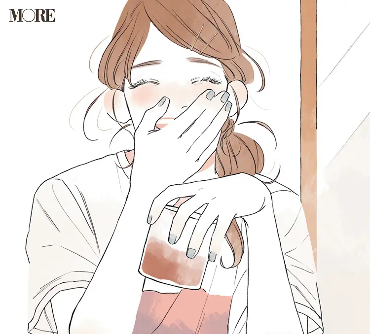 みんなで初めてのリモート飲み会☆ 同僚3人の恋物語『涼しげ寒色服着回し』8日目_3