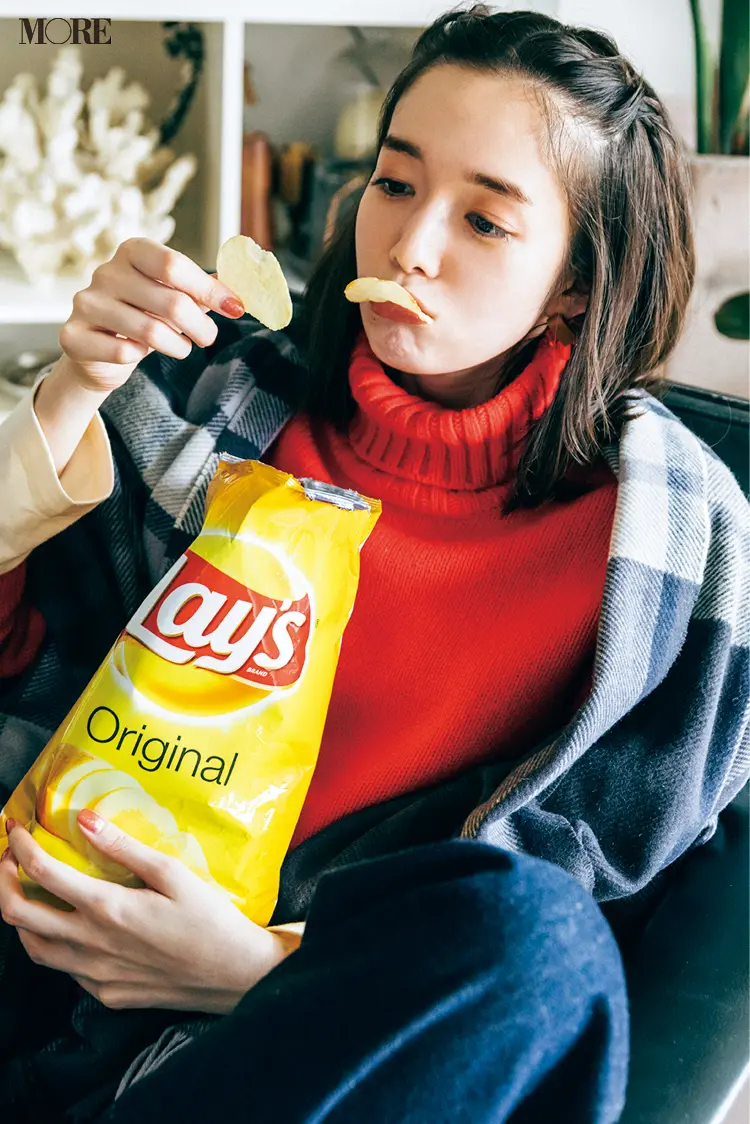 チートDAYはポテトチップを♬ 佐藤栞里主演「全気温対応コーデ」着回し17日目_1