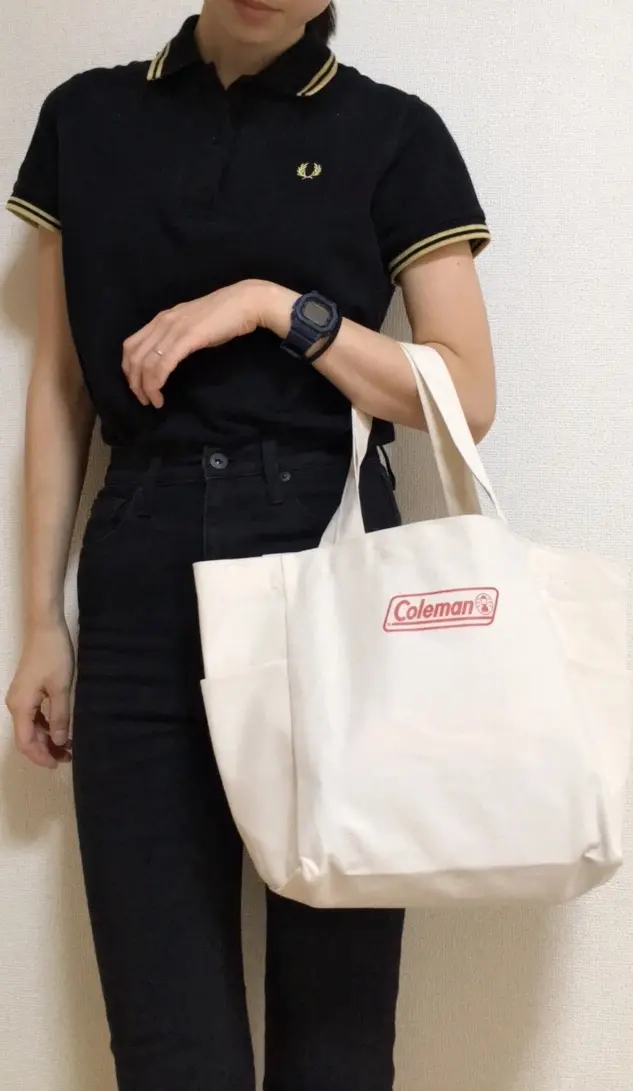 MORE10月号付録《Coleman》トートバッグをブラックコーデに取り入れた日♡_6