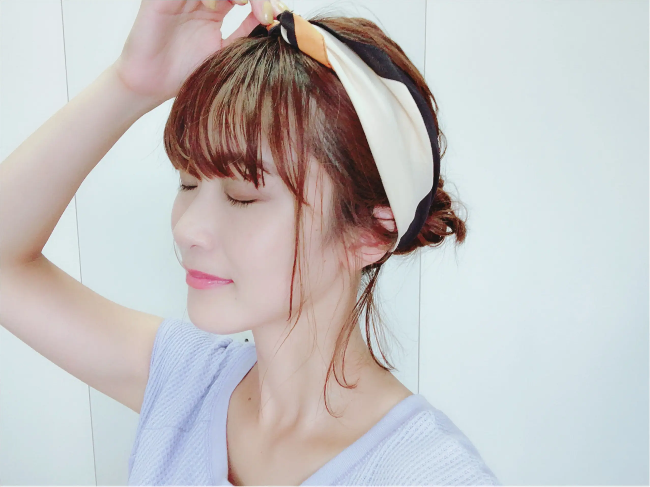 《トレンドアイテムで1分ヘアアレンジ》暑い日にも忙しい朝にも【スカーフ】がお役立ち❤️_9