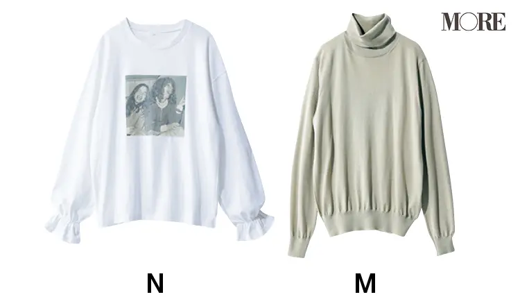 着回しに使用したフォトロンTとタートルネックニット