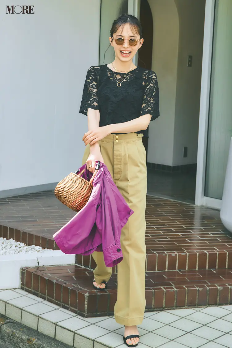 【今日のコーデ】<井桁弘恵>休日カジュアルをレースブラウスで格上げしたらドライブが楽しくなりそう♡_1