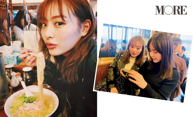 ラーメンをすするキュートな内田理央♡ その姿を写真におさめた相手はまさかの……?【モデルのオフショット】_1