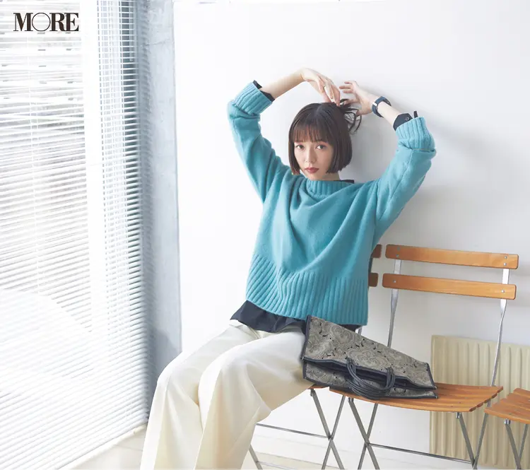 ニットはくすみパステルカラーがいい♡ ボウタイブラウス、ロンT、ワンピetc.何を重ねても決まるから!_5
