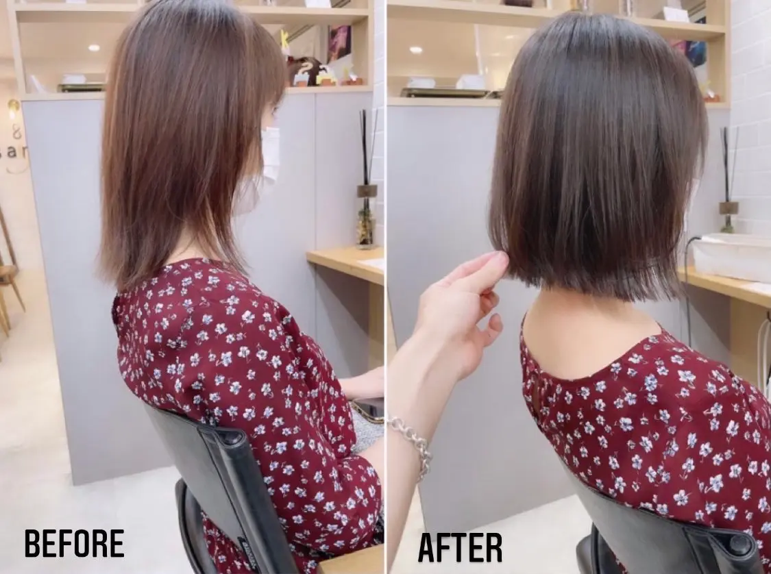 ヘアスタイルのビフォーアフター