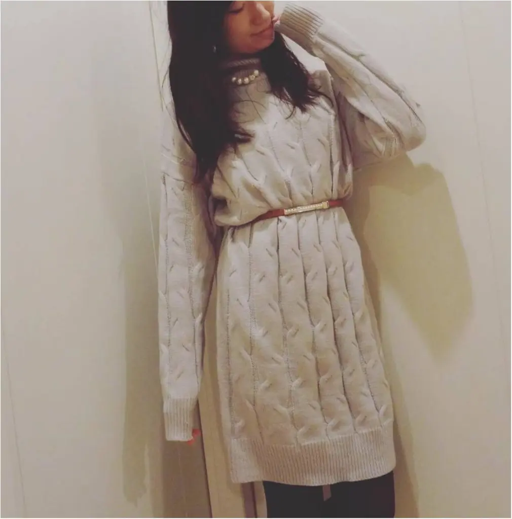 "ケーブル編み×ハイネック"が可愛い♡ニットワンピースをSALE価格¥1,662でGET✨≪samenyan≫_1