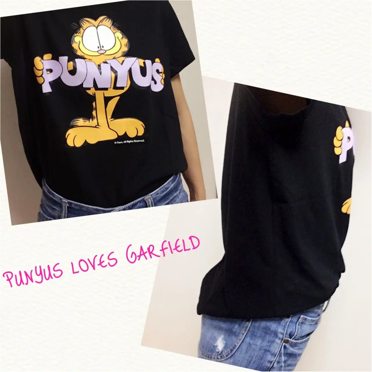 PUNYUS LOVES GARFIELD♡ PUNYUS×ガーフィールド コラボTシャツ_2