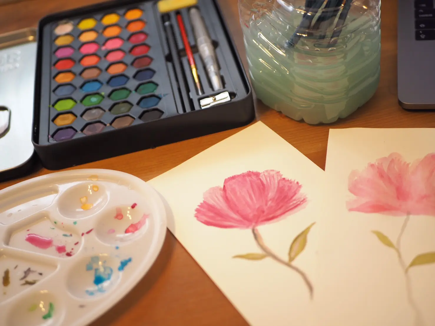 おうち時間で【おとなの水彩画チャレンジ】してみました✏♥︎_3
