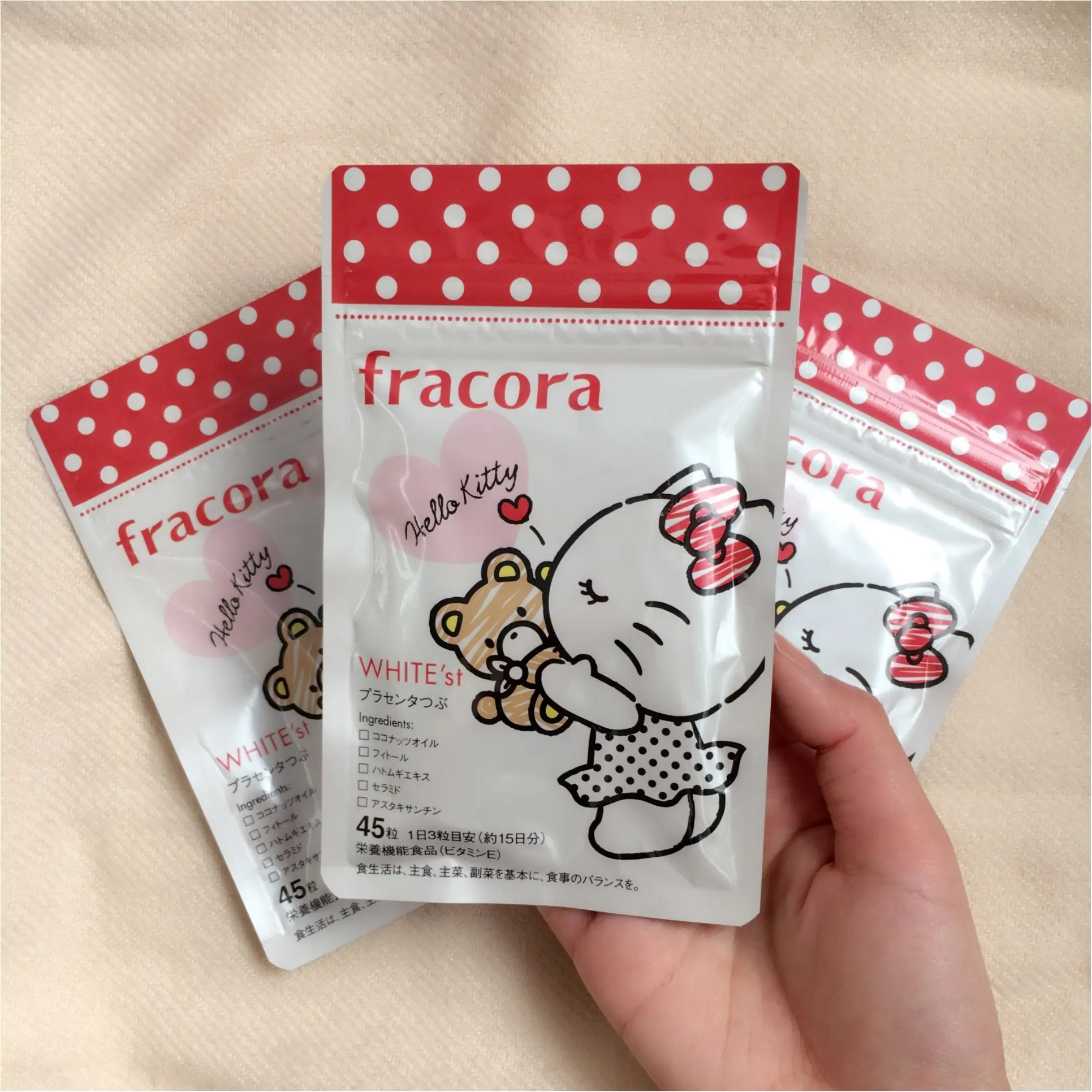 《フラコラ》私が最近買ったもの♡ハローキティとコラボ中!《WHITE'st プラセンタつぶ》_1