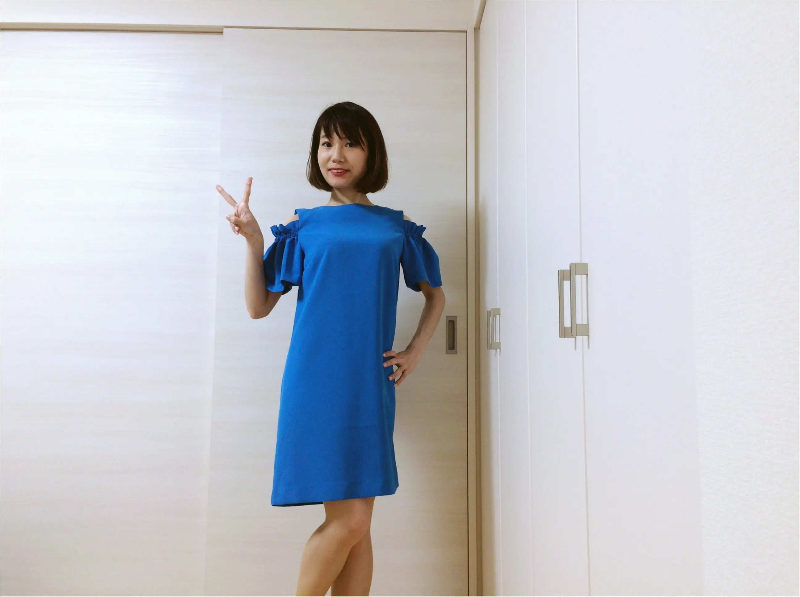 お呼ばれも【きれい色】ショルダーオープンが今どき!《二の腕OK》スカイブルーなワンピースで結婚式へ♡_5