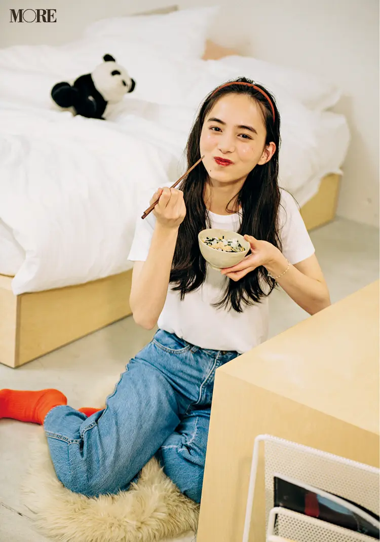 パンダとデニムとお茶漬けと。あぁホッとする。井桁弘恵主演『毎日コスパで愛されシンプル』着回し連載8日目_1