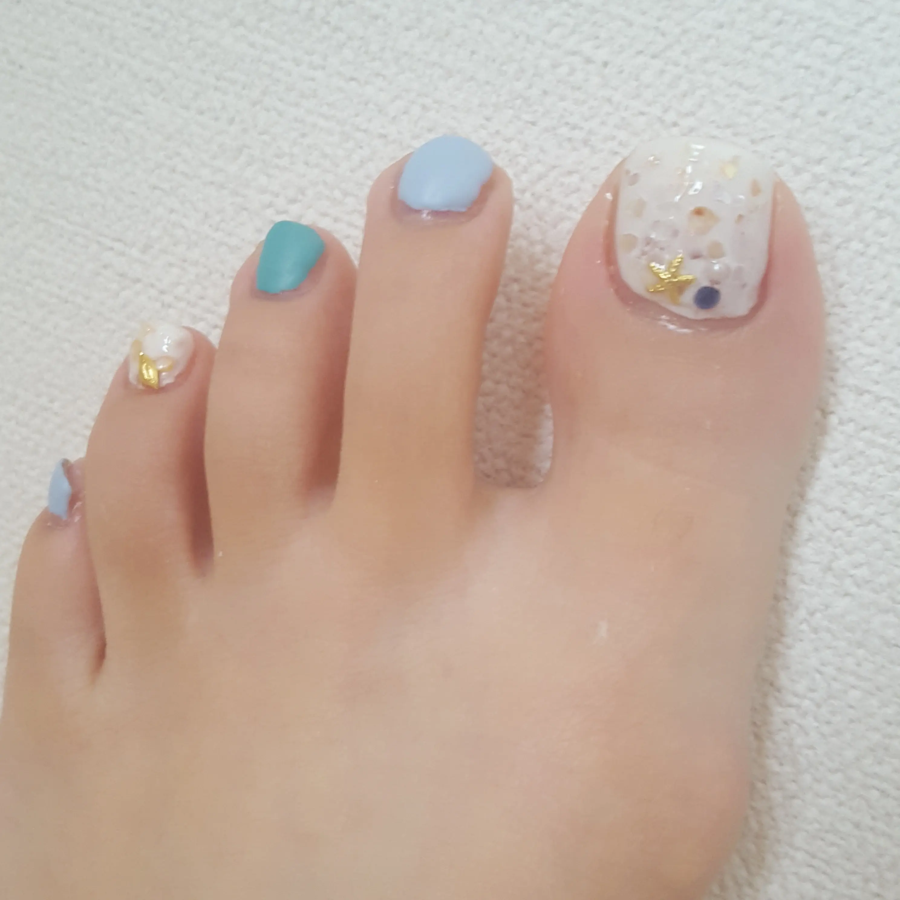 初夏。。シトラスパステルカラーで爽やかに ~休日ネイル~_3
