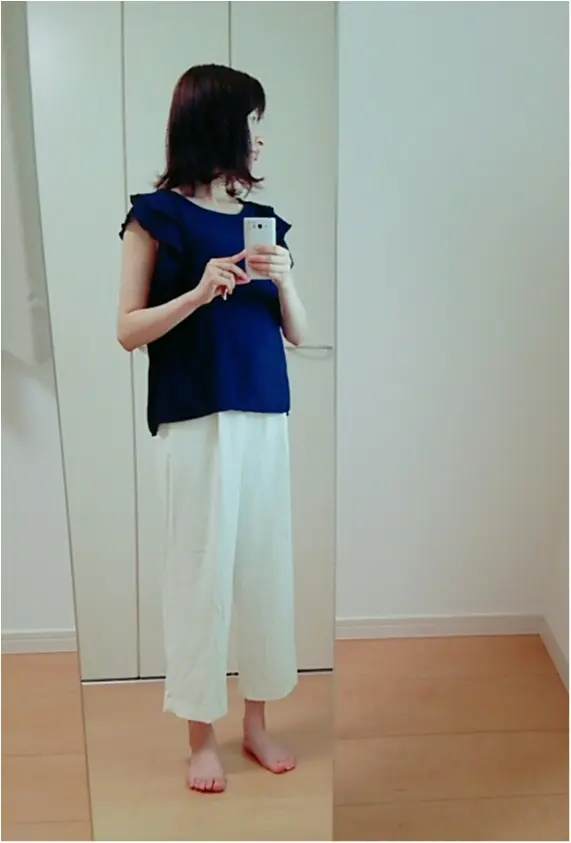 いいところを挙げたらキリがない!【UNIQLO】のクロップド丈ワイドパンツがとっても優秀♪(443 まゆ_2