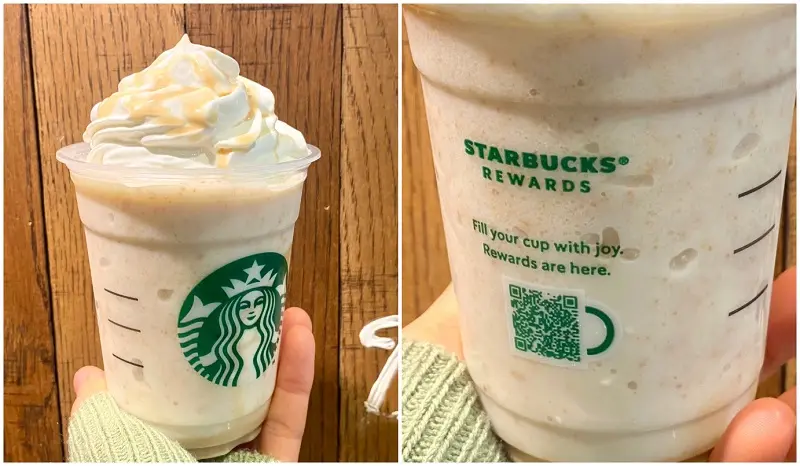 スタバ2022バレンタイン第2弾「ベイクド&クリーミー 生ホワイトチョコレート フラぺチーノ」のカスタマイズバージョン