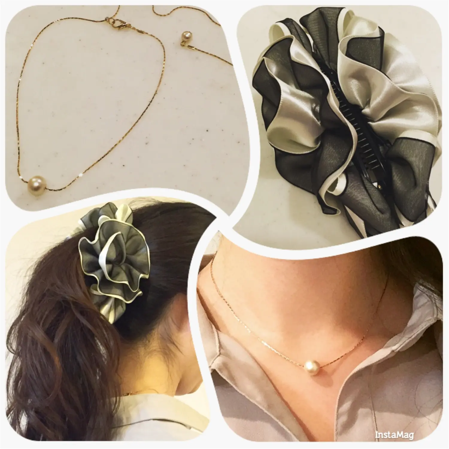 ときめくアクセがたくさん♡お気に入りショップを発見✨バナナバレッタ&コットンパールネックレス≪samenyan≫_1