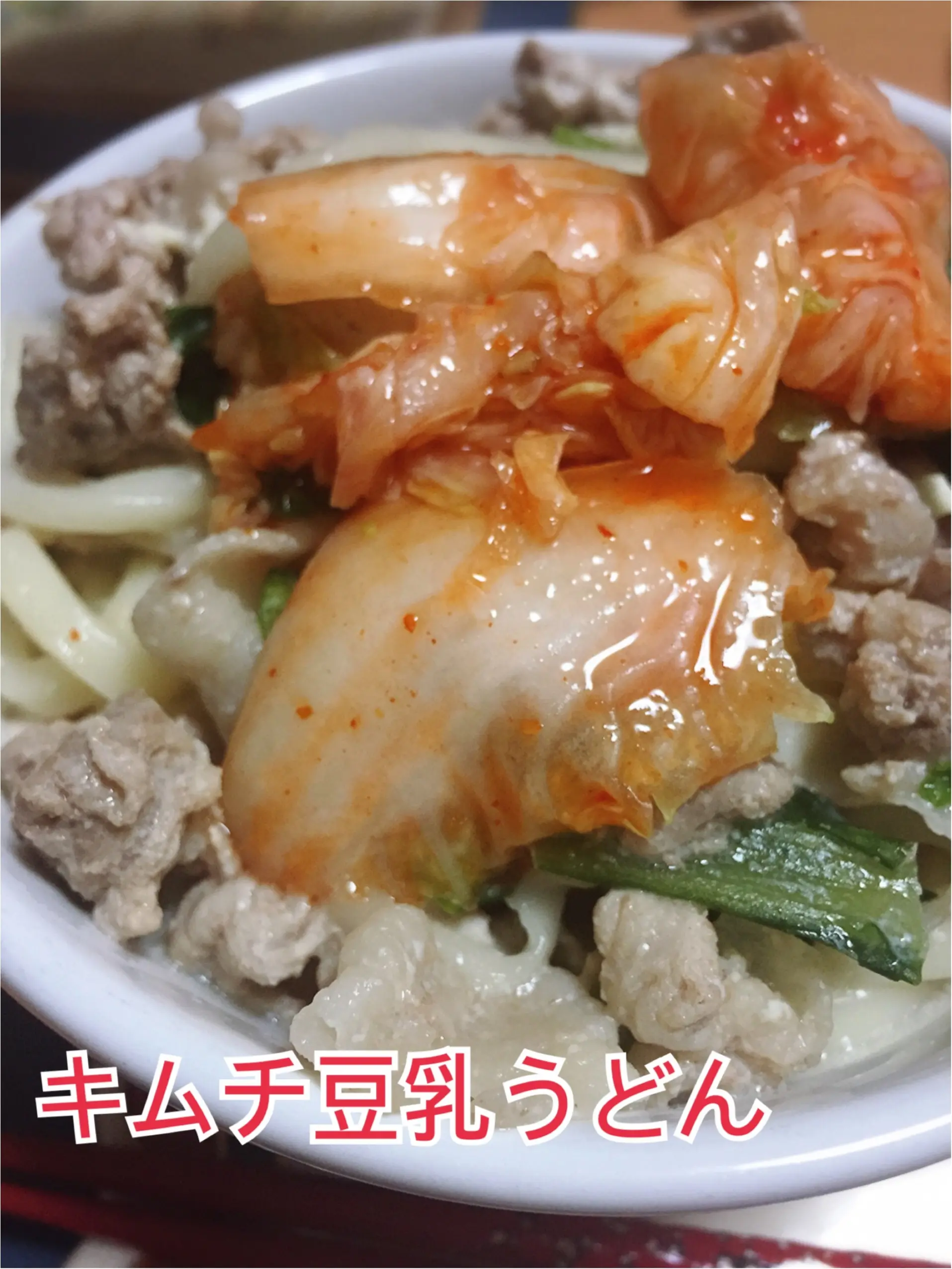 幸せ太りなんてさせないっ!wヘルシーお夜食「豆乳キムチうどん」_2