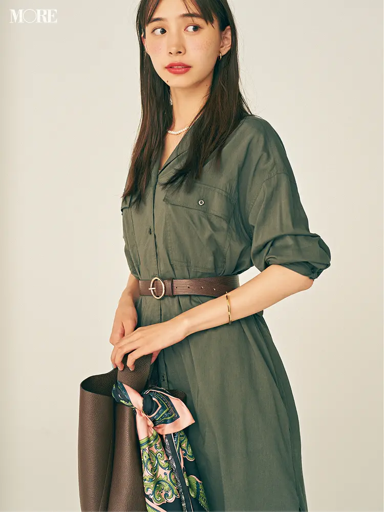 「➕ブラウンの小物」でこんなに変わる!! 同じ服をオンオフ着まわししてみた♬_8