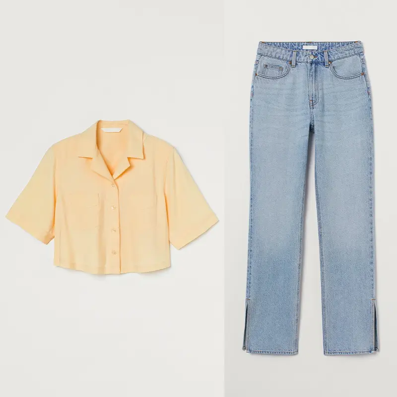 『H&M』の「LET'S CHANGE」キャンペーンコレクションのシャツとデニムの画像