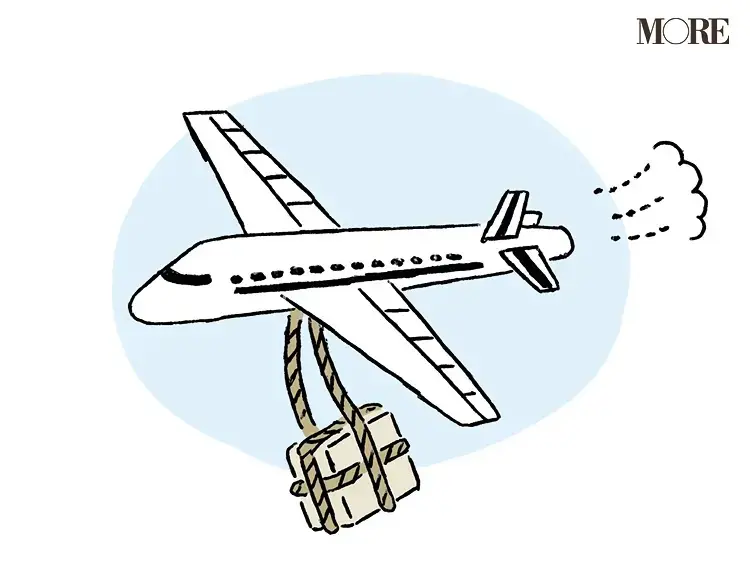 荷物を運ぶ飛行機のイラスト